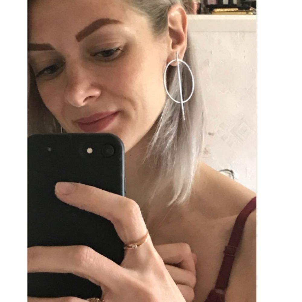 "Infinity & Beyond" Minimalist Cute Hoop Earrings - Picture 6 of 8